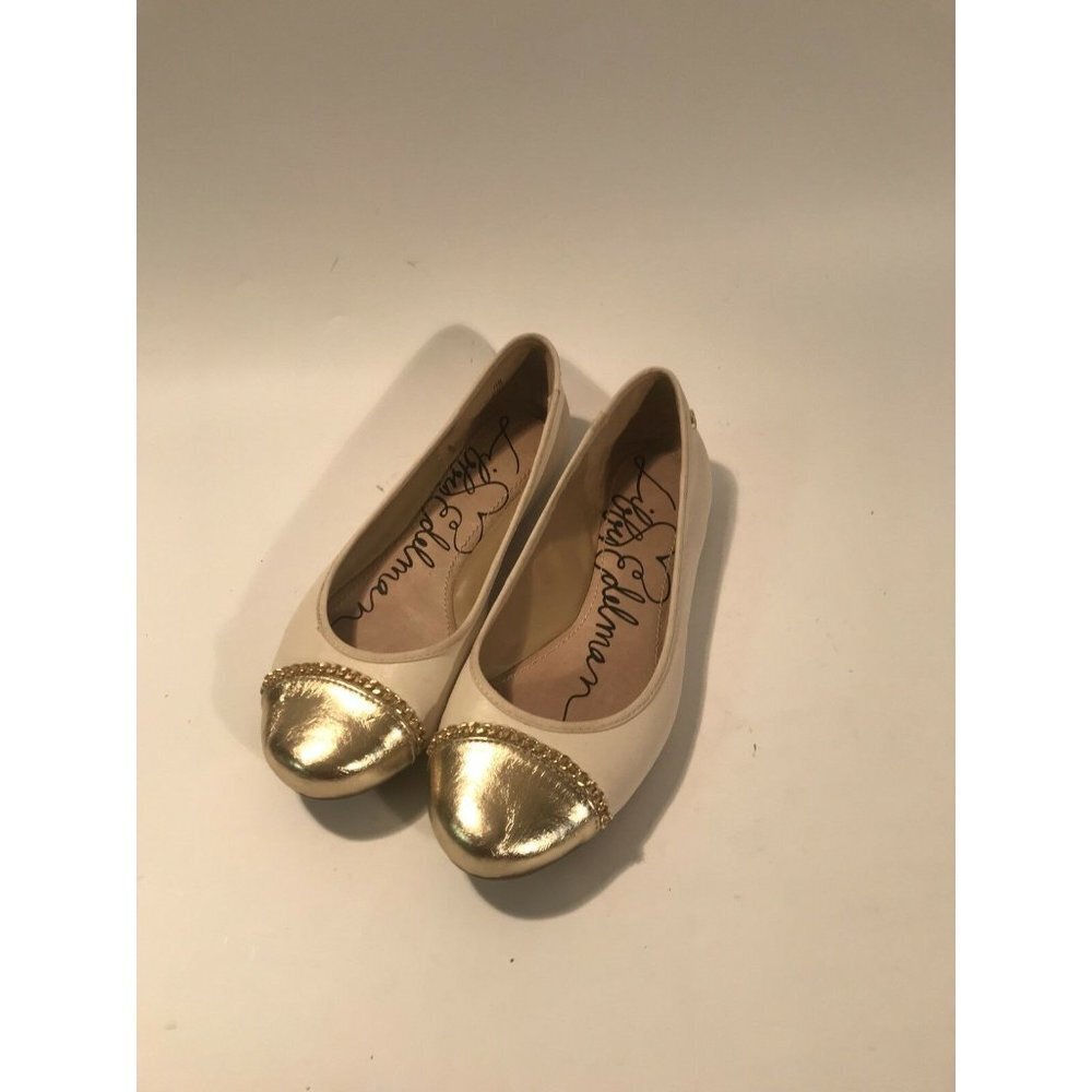 Women's Sam EDELMAN Sara 7.5 M Ballet Style  Shoes Beige gold chain gold toe